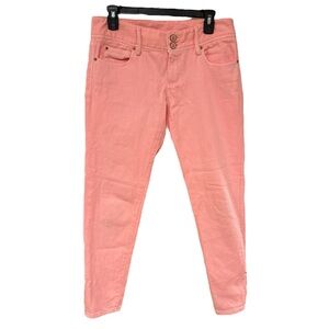 Lilly Pulitzer Worth Straight Jeans Pink Double Button Waist Pockets Size 4